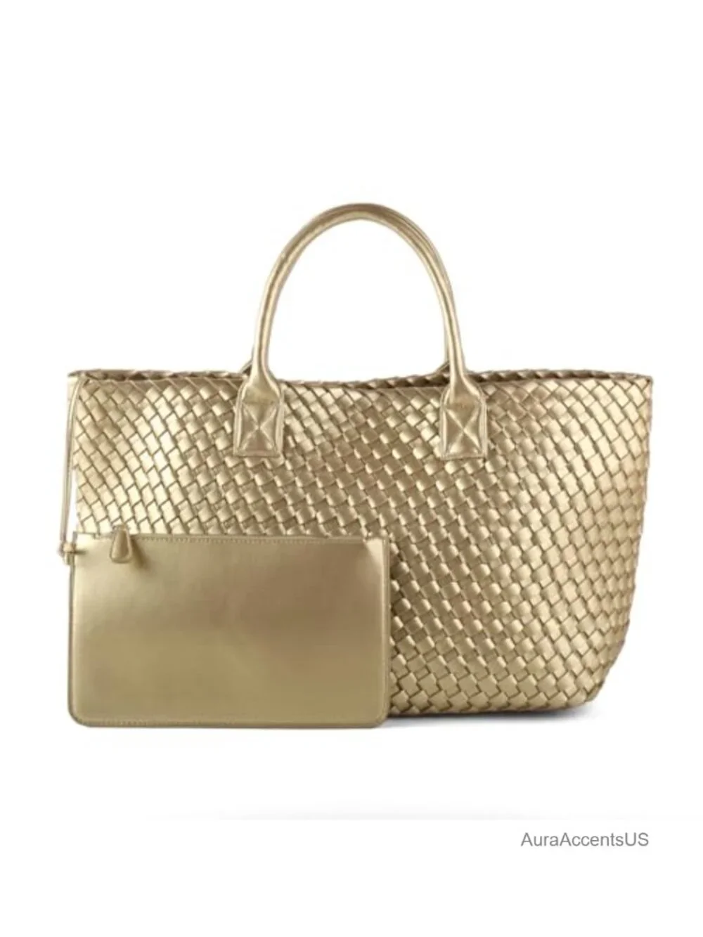 Handwoven Vegan Leather Hobo Tote Bag Large Capacity Shoulder Travel Bag